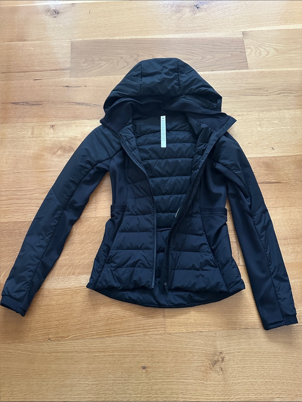 lululemon athletica Black Hooded Quilted Puffer Jacket
